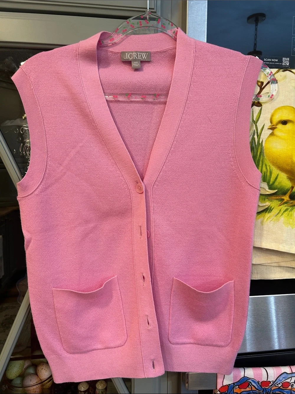 J. Crew Bubble Gum Pink Merino Wool Sweater Vest XXS